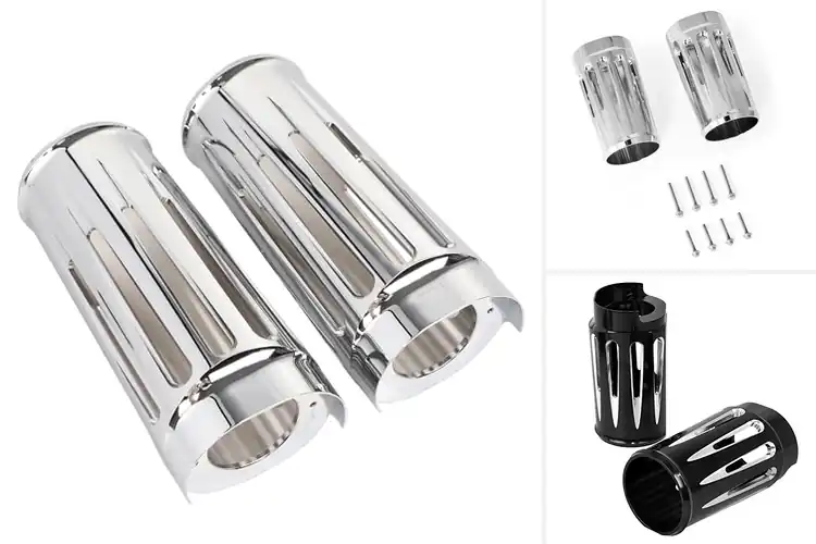 Detailed view of Best CNC Cut Fork Boots For Harley Davidson